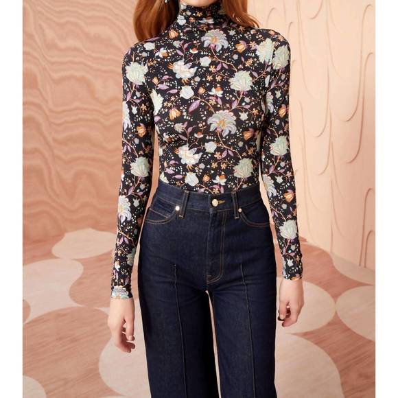 ULLA JOHNSON Tops - NEW ULLA JOHNSON aurelia turtleneck long sleeve top in nuit black